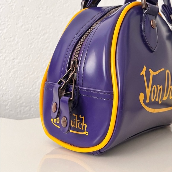 Von Dutch Purple/ Yellow Medium Bowler Bag 💜 - Picture 5 of 7